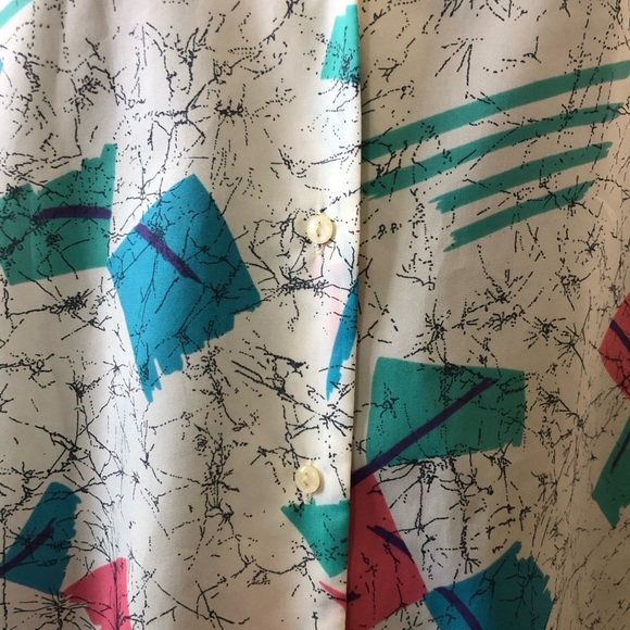 🐨2/$10 Vintage Donnkenny Long Sleeve Collared Polyester Button Up Blouse Sz 12 - Picture 5 of 12